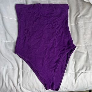 Purple tube top bodysuit